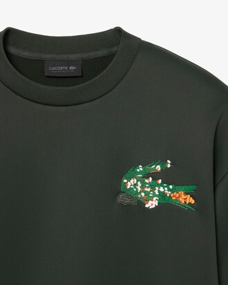 Felpa in raso con coccodrillo floreale Runway