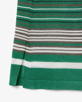 Polo slim fit in piqu&eacute; di raso a righe Runway