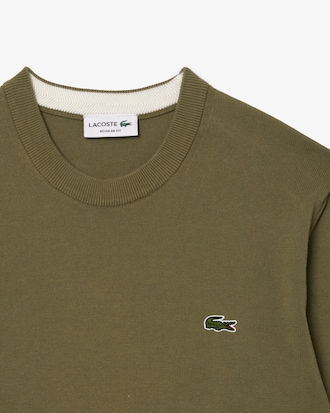 Pullover girocollo monocromatico in cotone