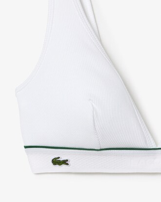 Bralette a triangolo in cotone a costine