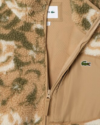 Giacca in pile con zip e motivo floreale