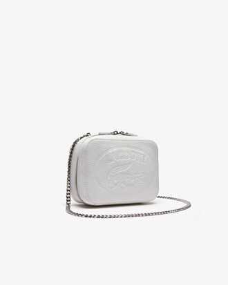 Borsa a tracolla da donna con zip in pelle martellata Croco Crew