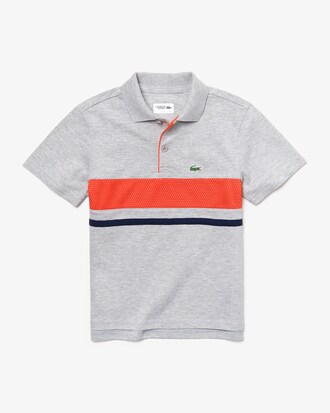 Polo da tennis da bambino in cotone ultra leggero con inserto a rete Lacoste SPORT