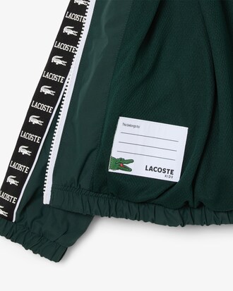 Piumino sportivo con cappuccio con logo e righe