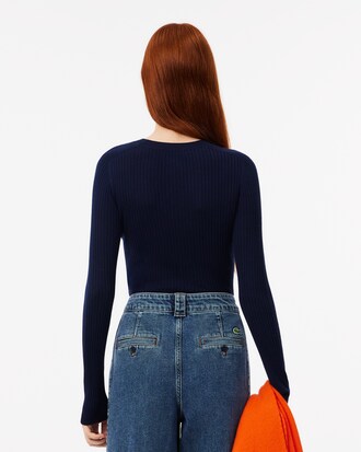 Maglione a costine 3D in lana merino