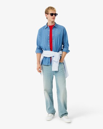 Camicia regular fit in denim leggero