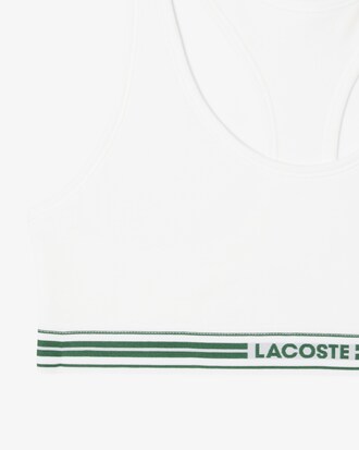 Bralette in cotone stretch con fascia a contrasto