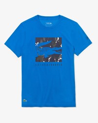 T-shirt da uomo con coccodrillo camouflage Lacoste SPORT x Novak Djokovic