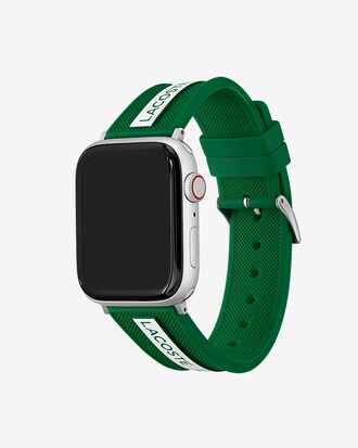 Cinturino unisex per Apple Watch in silicone verde Lacoste