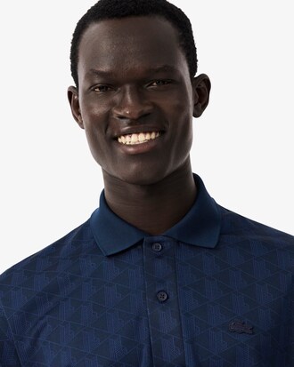 Polo classic fit jacquard con monogramma