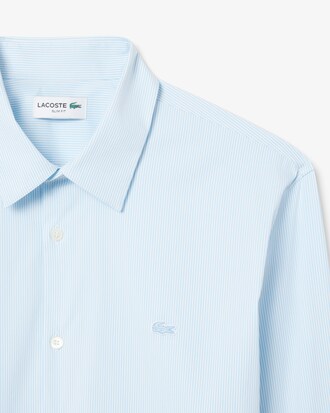 Camicia a righe in popeline stretch slim fit