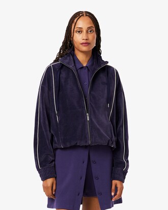 Felpa oversize in velluto con zip