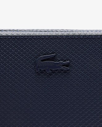 Pochette con zip in pelle effetto piqué Chantaco