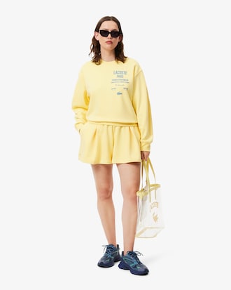 Felpa oversize plissettata con stampa