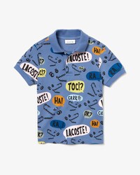 Polo da bambino in piqu&eacute; di cotone con divertente motivo Lacoste