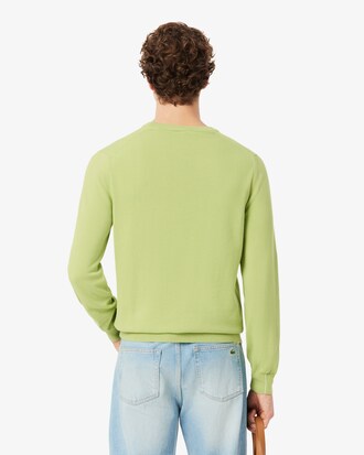 Pullover girocollo monocromatico in cotone