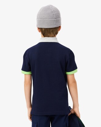 Polo in piqué colorblock