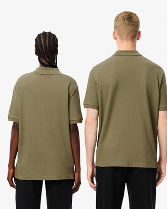 Polo loose fit in piqué con stemma L.12.12