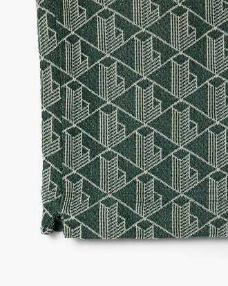 Polo dal taglio classico in jacquard con monogramma