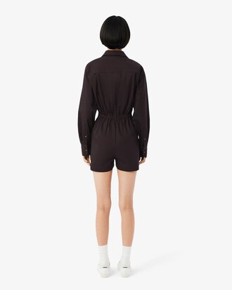 Tuta corta in gabardine elasticizzato con collo a polo