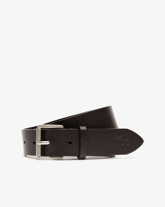 Cintura da uomo in pelle martellata con fibbia con rullo e incisione Lacoste