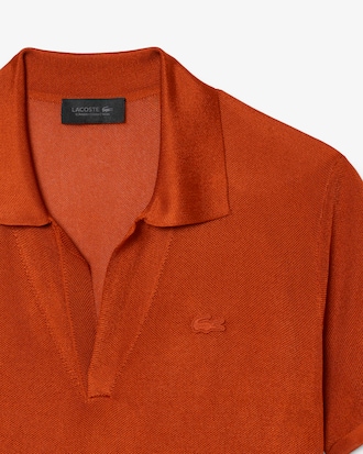 Polo slim fit in piqu&eacute; di raso Runway