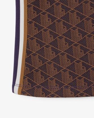Polo slim fit in jacquard con monogramma