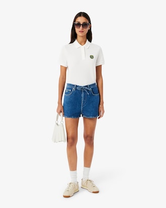 Polo regular fit in mini-piqu&eacute; con marchio