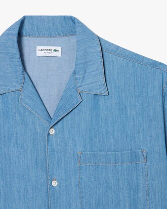Camicia in denim a collo aperto relaxed fit