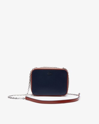 Borsa con tracolla a catena Chantaco in pelle piqué bicolore da donna