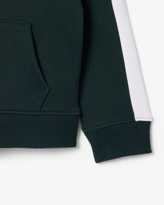 Felpa con cappuccio in tessuto felpato con zip