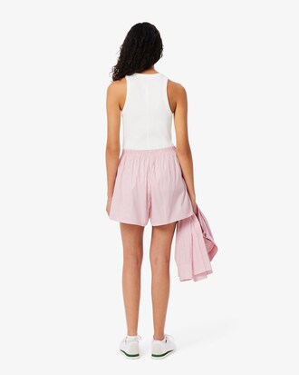 Shorts larghi in popeline leggero a righe