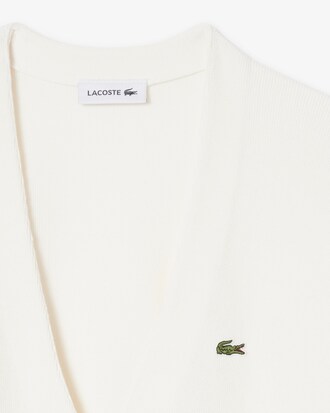 Cardigan in cotone a punto muschio con scollo a V