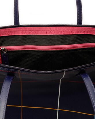 Tote bag da donna con zip in canvas spalmato a quadri L.12.12 Concept