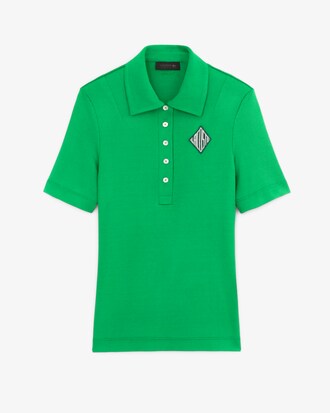 Polo slim fit in piqué di raso Runway