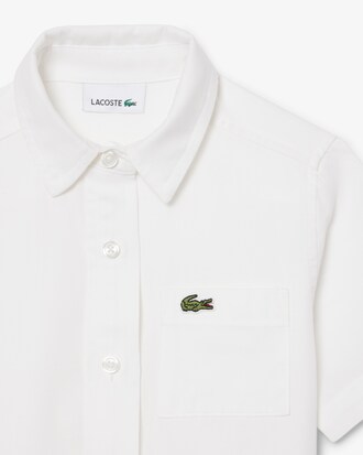 Abito chemisier con gonna a pieghe in popeline