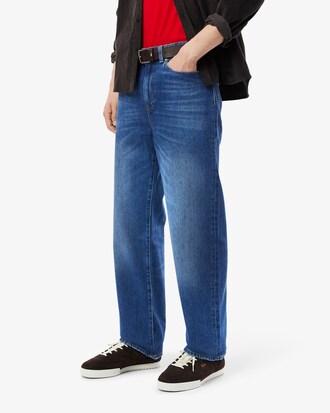 Jeans indaco a 5 tasche dal taglio dritto
