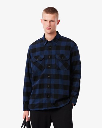 Overshirt oversize in cotone con motivo scozzese