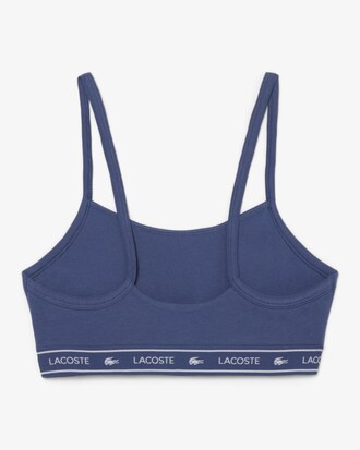 Bralette in cotone stretch con fascia con logo