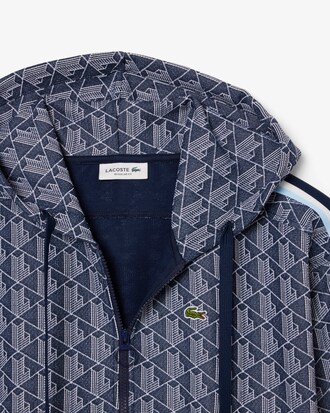 Felpa con cappuccio in jacquard con monogramma
