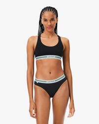 Bralette in cotone stretch con fascia a contrasto