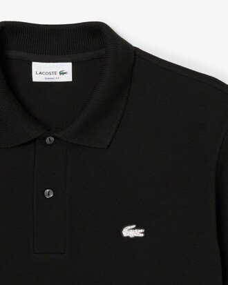 Polo in piqué con coccodrillo diamantato classic fit