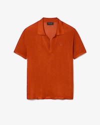 Polo slim fit in piqu&eacute; di raso Runway
