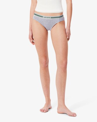 Slip in cotone stretch con vita a contrasto