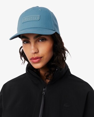 Cappellino in gabardine con stampa Lacoste
