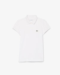 Polo in mini piqu&eacute; con colletto smerlato