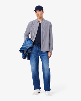 T-shirt con collo a V in jersey di cotone Pima leggero