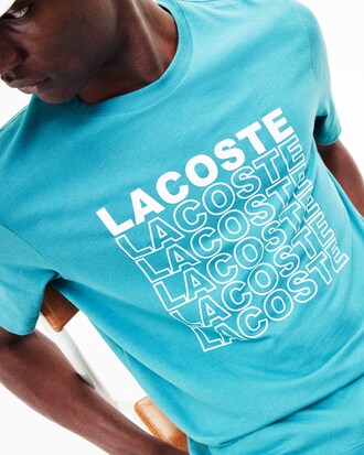 T-shirt a girocollo in jersey di cotone tinta unita con marchio del coccodrillo