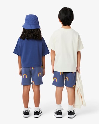 Shorts stampa arcobaleno in tessuto felpato