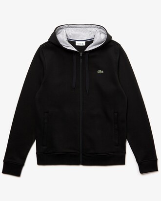 Felpa Lacoste Tennis con zip e cappuccio in cotone in tinta unita